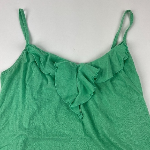 Old Navy Womens Tank Top Green Ruffles Small Pet - Picture 2 of 5